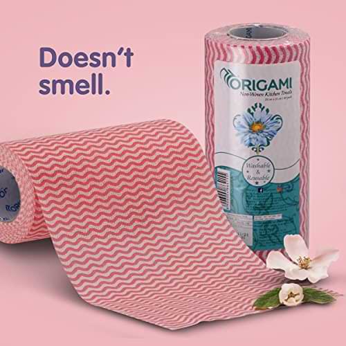 Origami 2-Ply Reusable Kitchen Towels | High Absorbent & Washable (160 Sheets)
