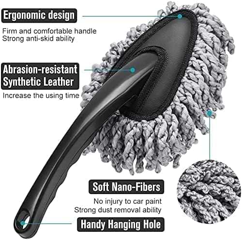 PRANT Microfiber Mini Car Duster Brush – Scratch-Free Multipurpose Cleaning Tool (8 cm)