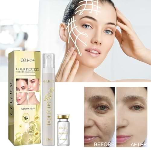 Protein Thread Lifting Kit with Absorbable Collagen – Gold Protein Collagen for Skin Rejuvenation & Tightening (10ml + 20pcs)
