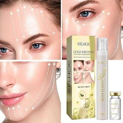Protein Thread Lifting Kit with Absorbable Collagen – Gold Protein Collagen for Skin Rejuvenation & Tightening (10ml + 20pcs)