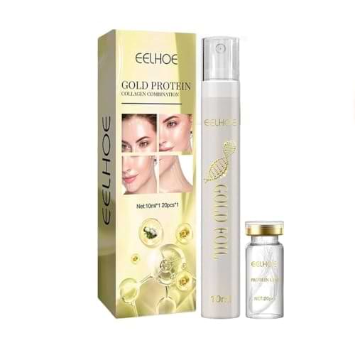 Protein Thread Lifting Kit with Absorbable Collagen – Gold Protein Collagen for Skin Rejuvenation & Tightening (10ml + 20pcs)